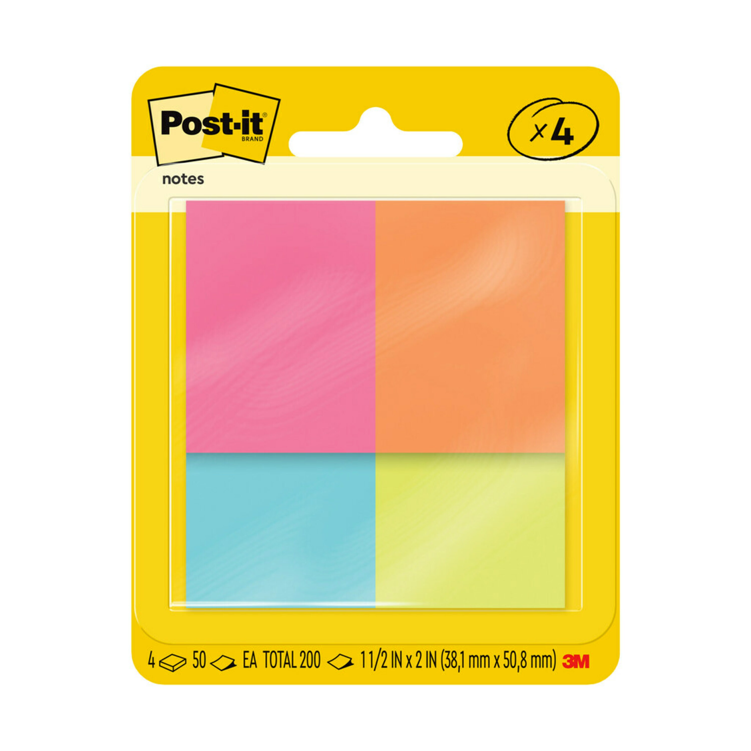 NOTES POST-IT 36X48MM 653-4AF ASST POPTIMISTIC
