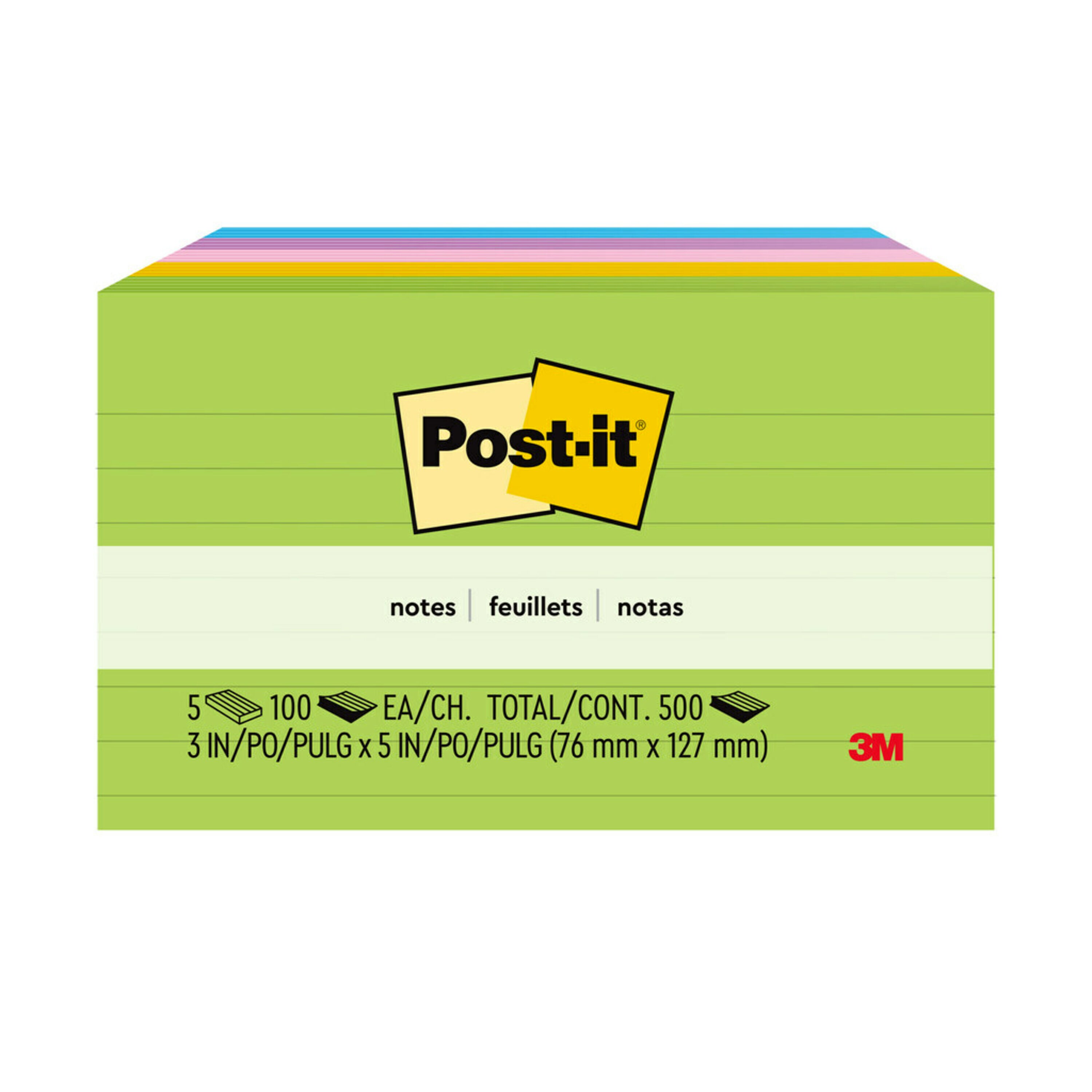 NOTES POST-IT 76X127MM 635-5AU LINED JAIPUR PK5