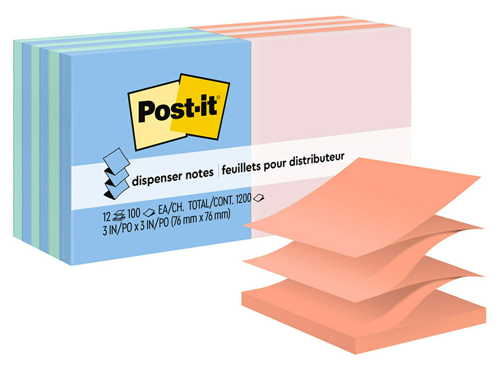NOTES POST-IT POP UP 76X76MM R330-U-ALT ALTERNATING PASTEL PK12