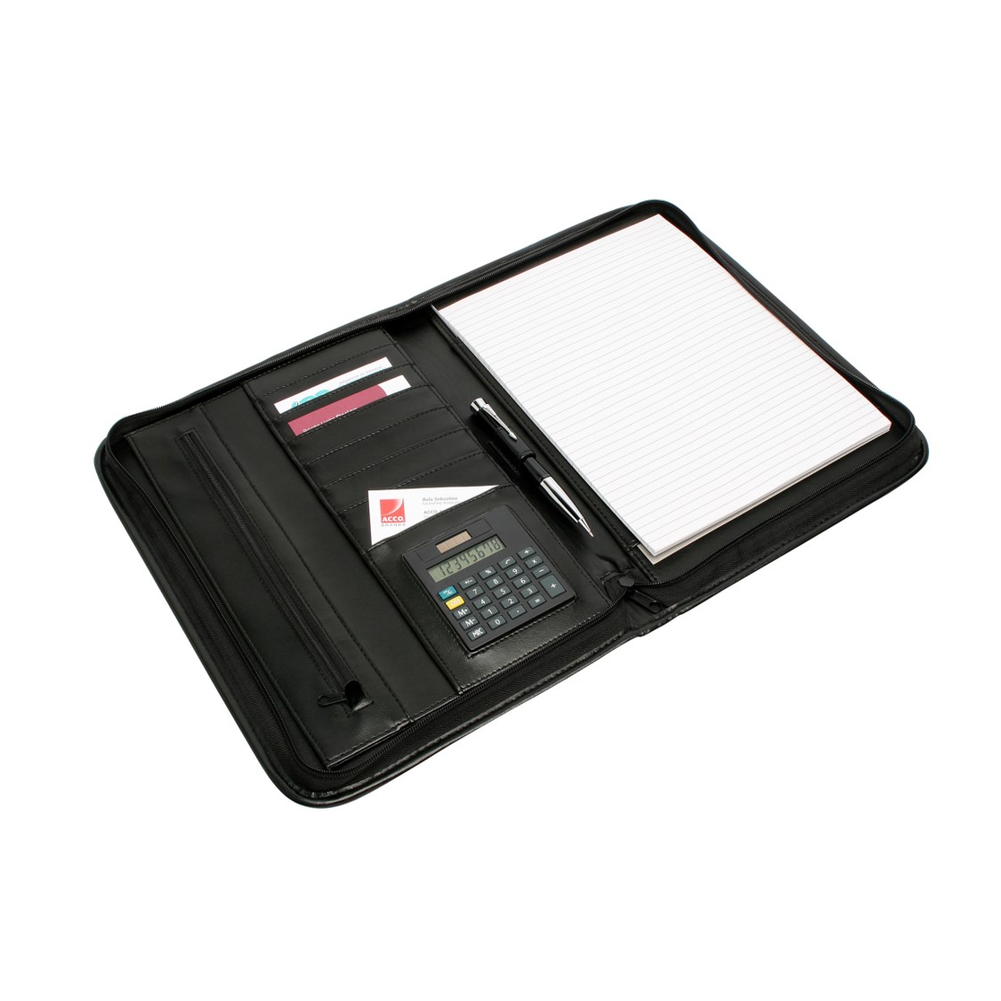 SP- COMPENDIUM REXEL PAD HOLDER BLACK WITH ZIP
