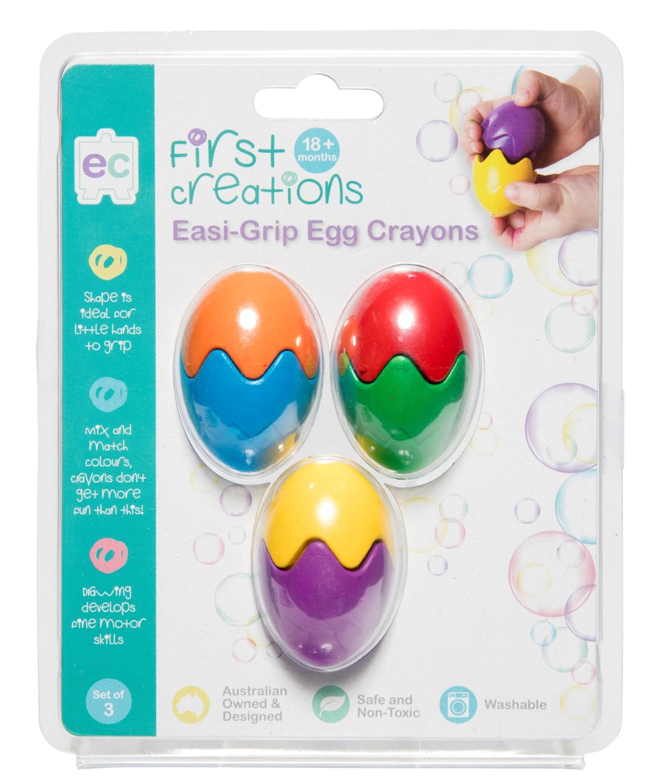 SP-CRAYONS EASI-GRIP FIRST CREATIONS EGG SET3