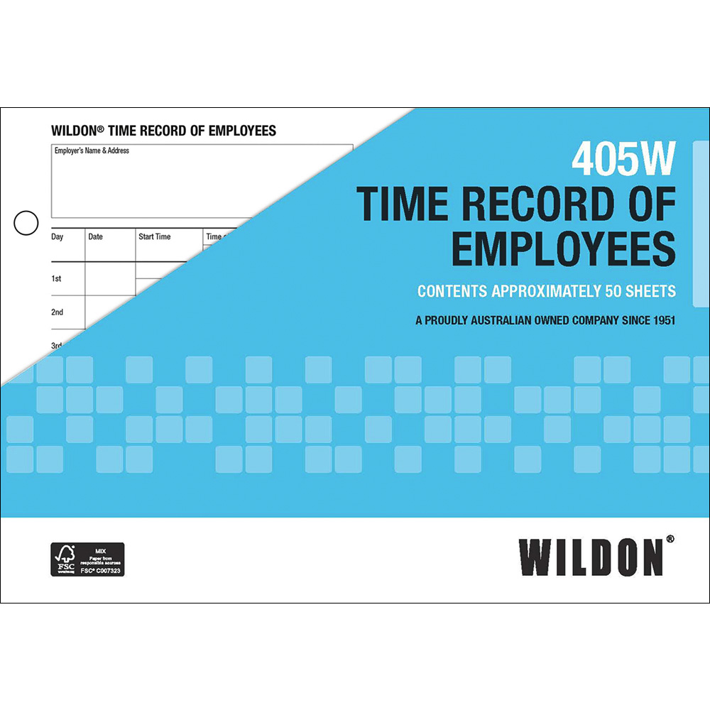 SP- TIME RECORD SHEET WILDON 405W PK50