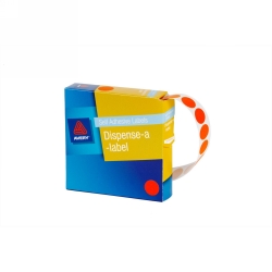 LABEL AVERY DISP 14MM ORANGE DOT DMC14OR