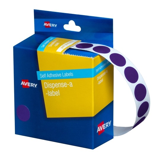 LABEL AVERY MC14PU 14MM PURPLE DOT 1050