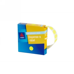 LABEL AVERY DISP 14MM FLUORO YELLOW DOT DMC14FY