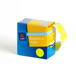 LABEL AVERY DISP 24MM FLUORO YELLOW DOT DMC24FY