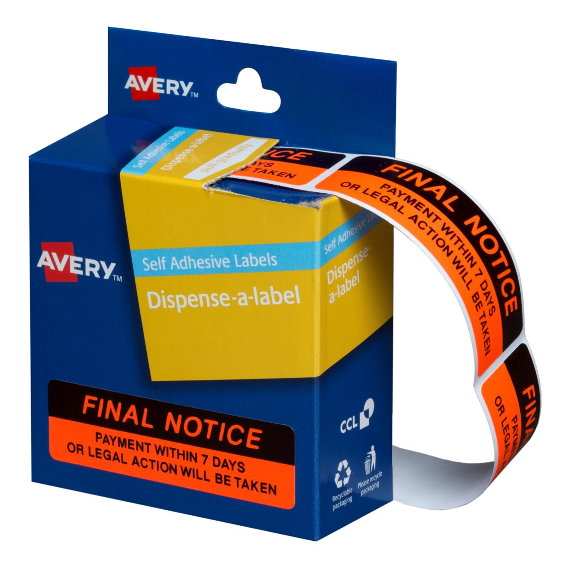 LABEL AVERY DISP 19X64 FINAL NOTICE DMR1964R3