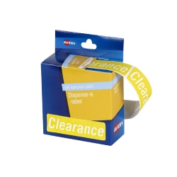 LABEL AVERY DISP 64X19MM PRE-PRINTED CLEARANCE YELLOW PK250