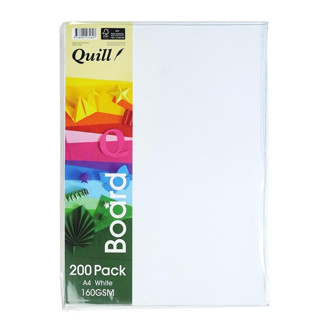 SP- CARDBOARD QUILL A4 160G WHITE PK200