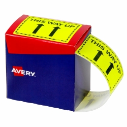 LABEL AVERY 75X99.6MM THIS WAY UP FLUORO YELLOW ROLL750