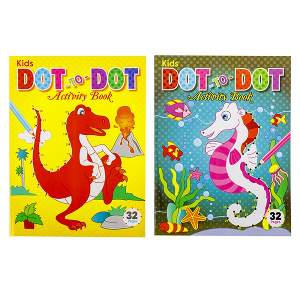 COLOURING BOOK A4 DOT TO DOT 4 DESIGNS 32PG