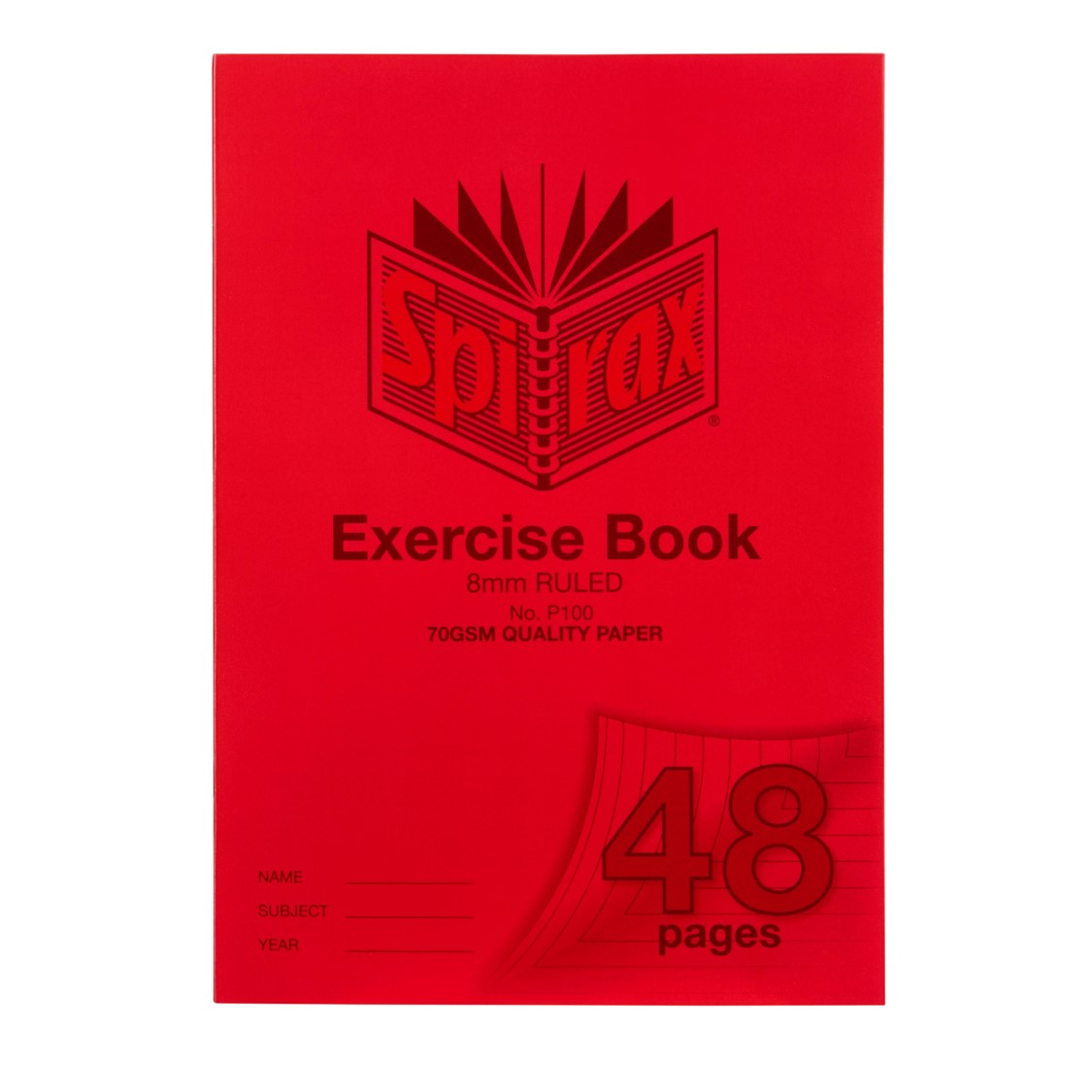 SP- EXERCISE BOOK SPIRAX A4 P100 8MM RULED 48PG