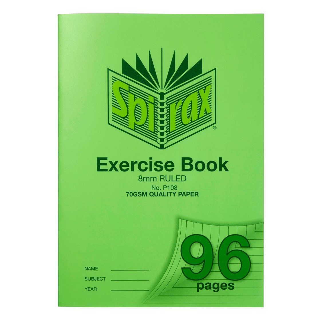 SP- EXERCISE BOOK SPIRAX A4 P108 8MM RULED 96PG