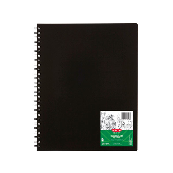 SP- VISUAL ART DIARY DERWENT ACADEMY 11X14 PORTRAIT BLACK 120PG