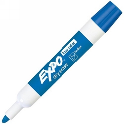 SP- MARKER WHITEBOARD EXPO LOW ODOR BULLET TIP BLUE BX12