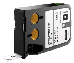 SP- LABEL TAPE DYMO 12MM XTL PERMANENT FLAT SURFACE BLACK ON WHITE