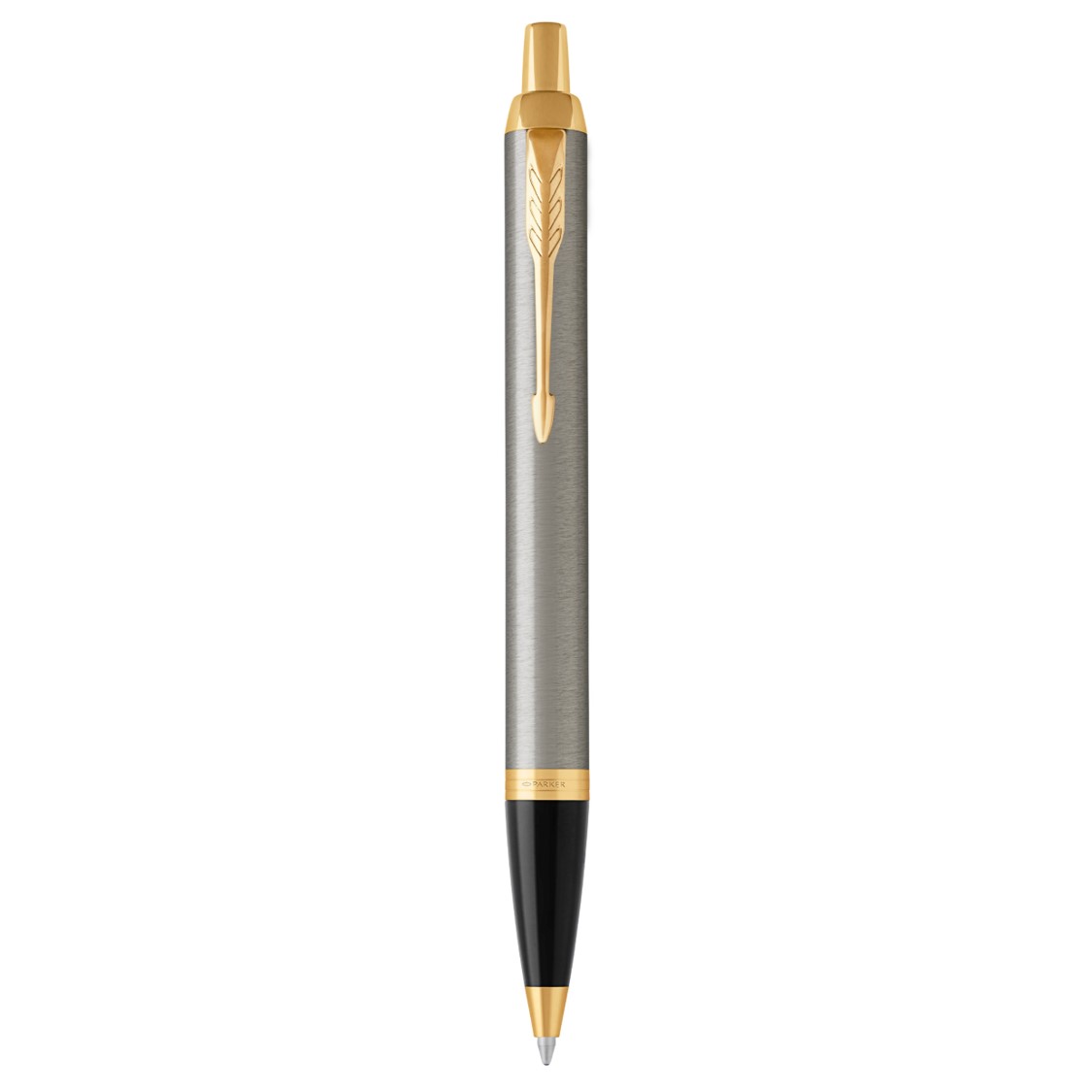 PEN PARKER IM BRUSHED METAL WITH G/TRIM BP IN GIFT BOX