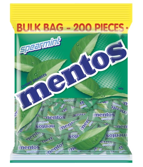 CONF MENTOS 540GM PILLOWPACK SPEARMINT 200PCE