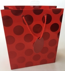 GIFT BAG OZCORP MED FOIL DOT RED