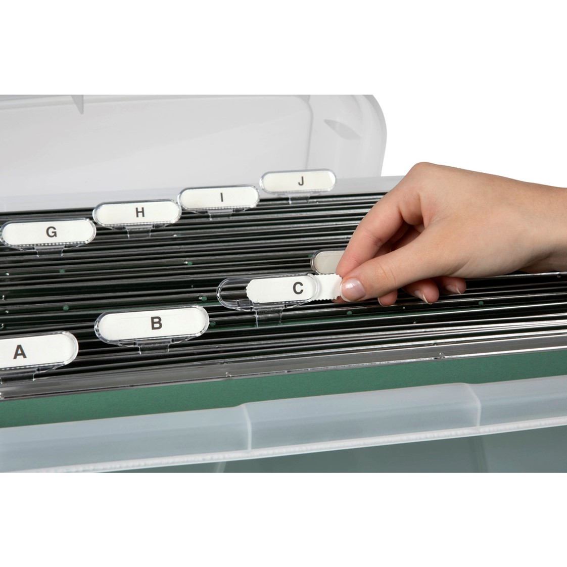 INDEX TAB INSERTS CRYSTALFILE A-Z ROUNDED EDGE WHITE PK60