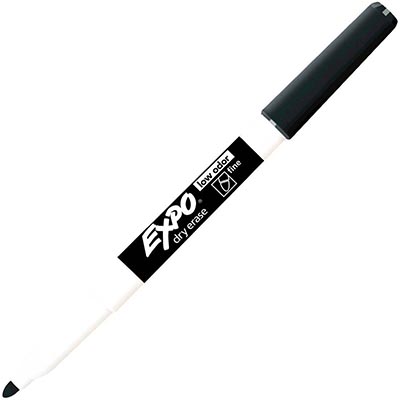 MARKER WHITEBOARD EXPO DRY ERASE FINE BULLET BLACK BX12