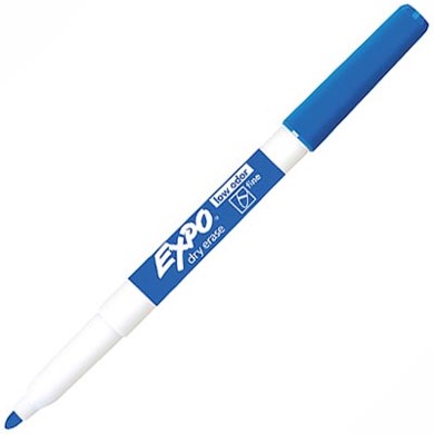 SP- MARKER WHITEBOARD EXPO DRY ERASE FINE BULLET TIP BLUE BX12