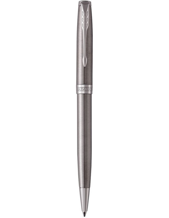 PEN PARKER SONNET STAINLESS STEEL CHROME TRIM BALLPOINT STAINLESS STEEL