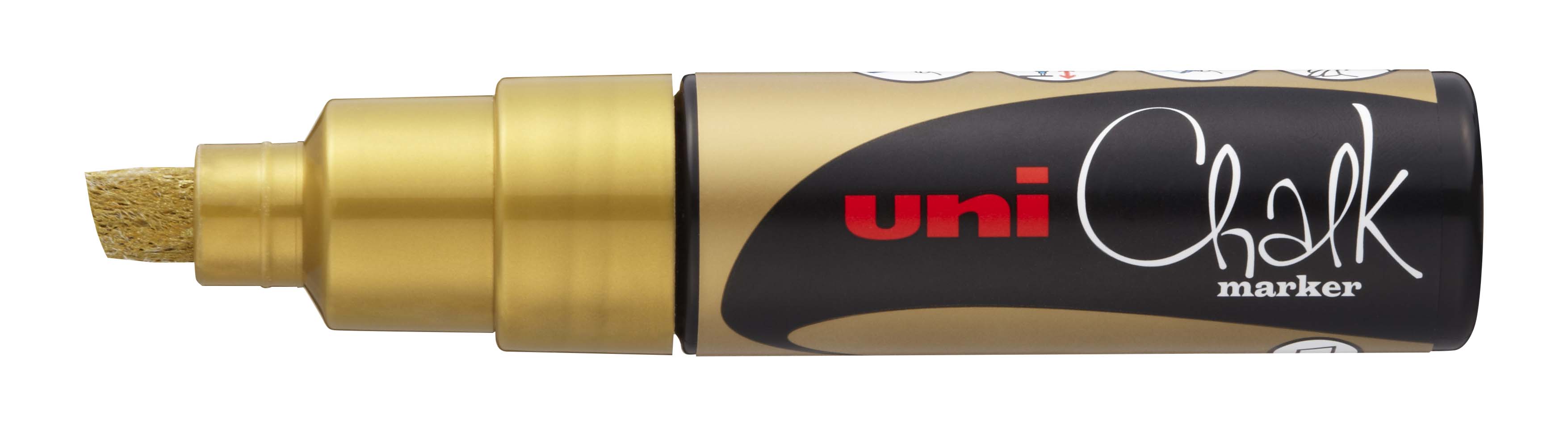 MARKER CHALK UNI PWE8K BOLD CHISEL TIP GOLD