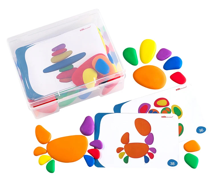 SP- EARLY CHILDHOOD EDX RAINBOW PEBBLES SET IN A BOX