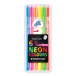 PEN STAEDTLER TRIPLUS COLOR FIBRE-TIP ASST NEON WLT6