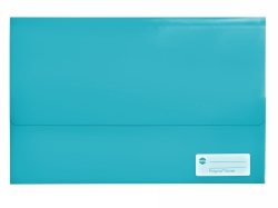 DOCUMENT WALLET MARBIG FOOLSCAP POLYPICK TRANSLUCENT MARINE