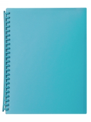 DISPLAY BOOK MARBIG A4 20 POCKET REFILLABLE TRANSLUCENT MARINE BLUE