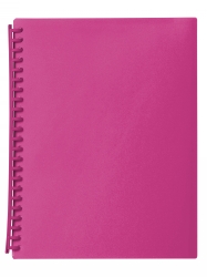DISPLAY BOOK MARBIG A4 20 POCKET REFILLABLE TRANSLUCENT PINK