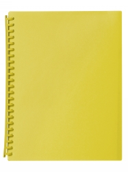 DISPLAY BOOK MARBIG A4 20 POCKET REFILLABLE TRANSLUCENT YELLOW