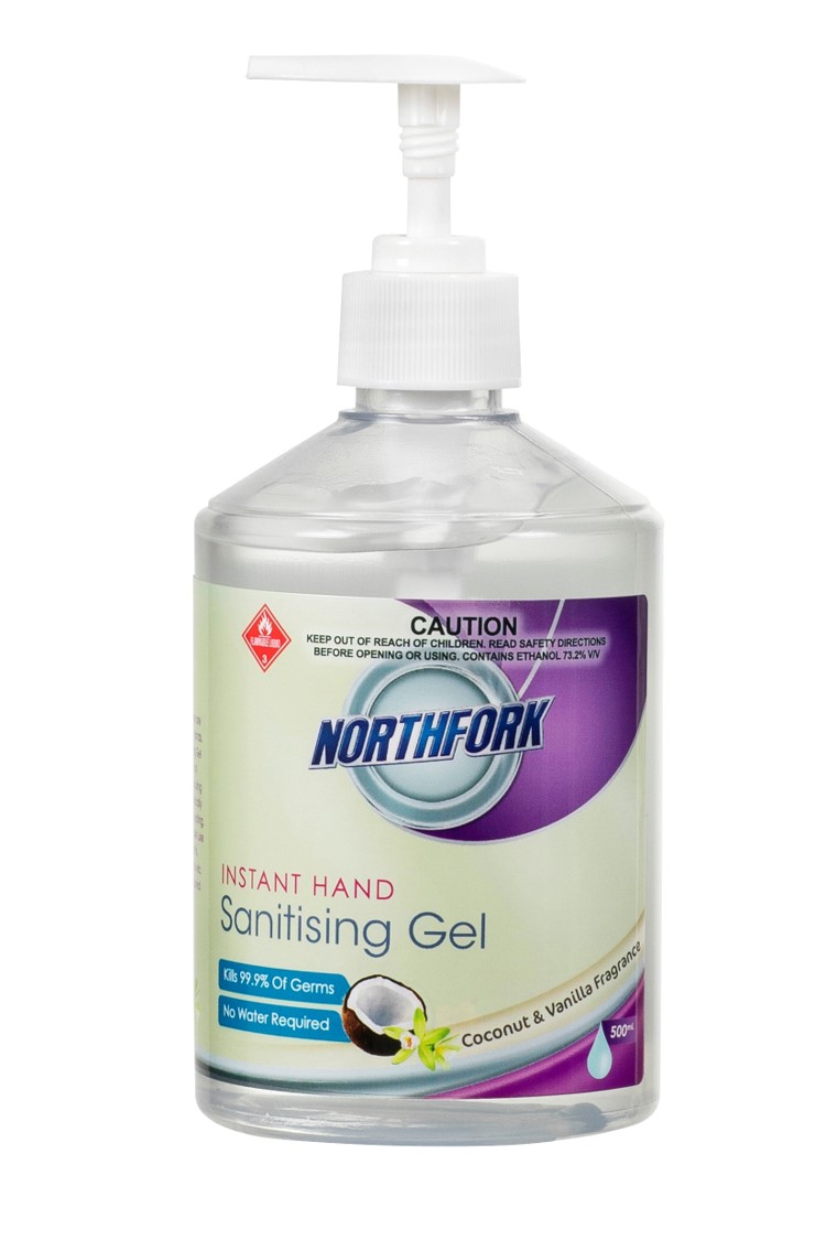 HAND SANITISING GEL NORTHFORK 500ML GEL COCONUT