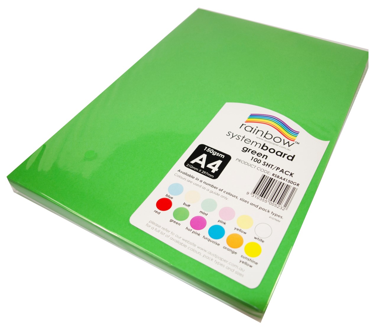 SP- SYSTEM BOARD RAINBOW A4 150GSM GREEN PK100