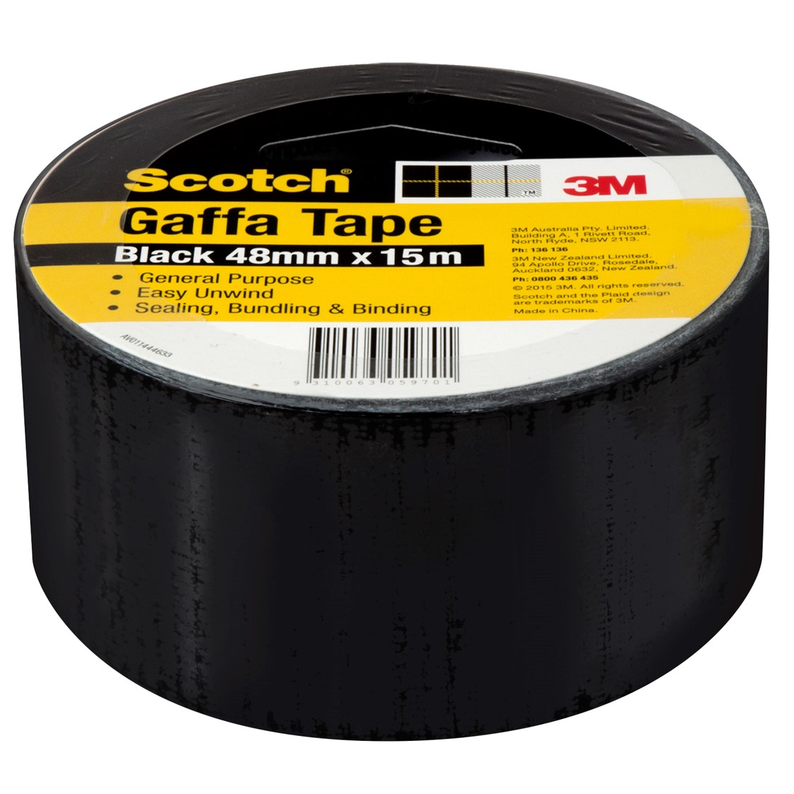 TAPE SCOTCH 48MMX15M UTILITY GAFFA BLACK
