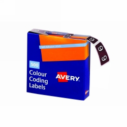 SP- LABELS COLOUR CODING AVERY 25X38MM 9 SIDE TAB BROWN PK500