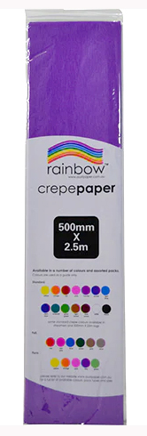 SP- CREPE PAPER RAINBOW 500MMX2.5M FLURO LILAC