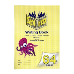SP- WRITING BOOK SPIRAX 335X240MM P162 18MM DOTTED THIRDS PROJECT 64PG
