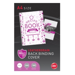 BINDING COVERS GBC IBICO A4 300GSM LEATHERGRAIN WHITE PK100