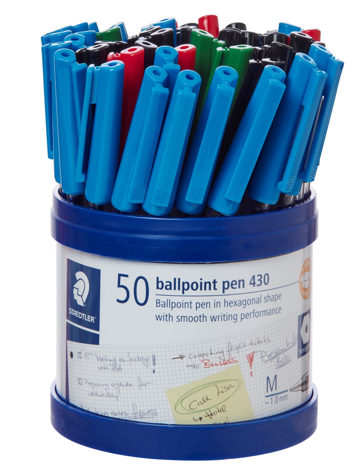 PEN STAEDTLER BP STICK 430 MED ASST CUP50
