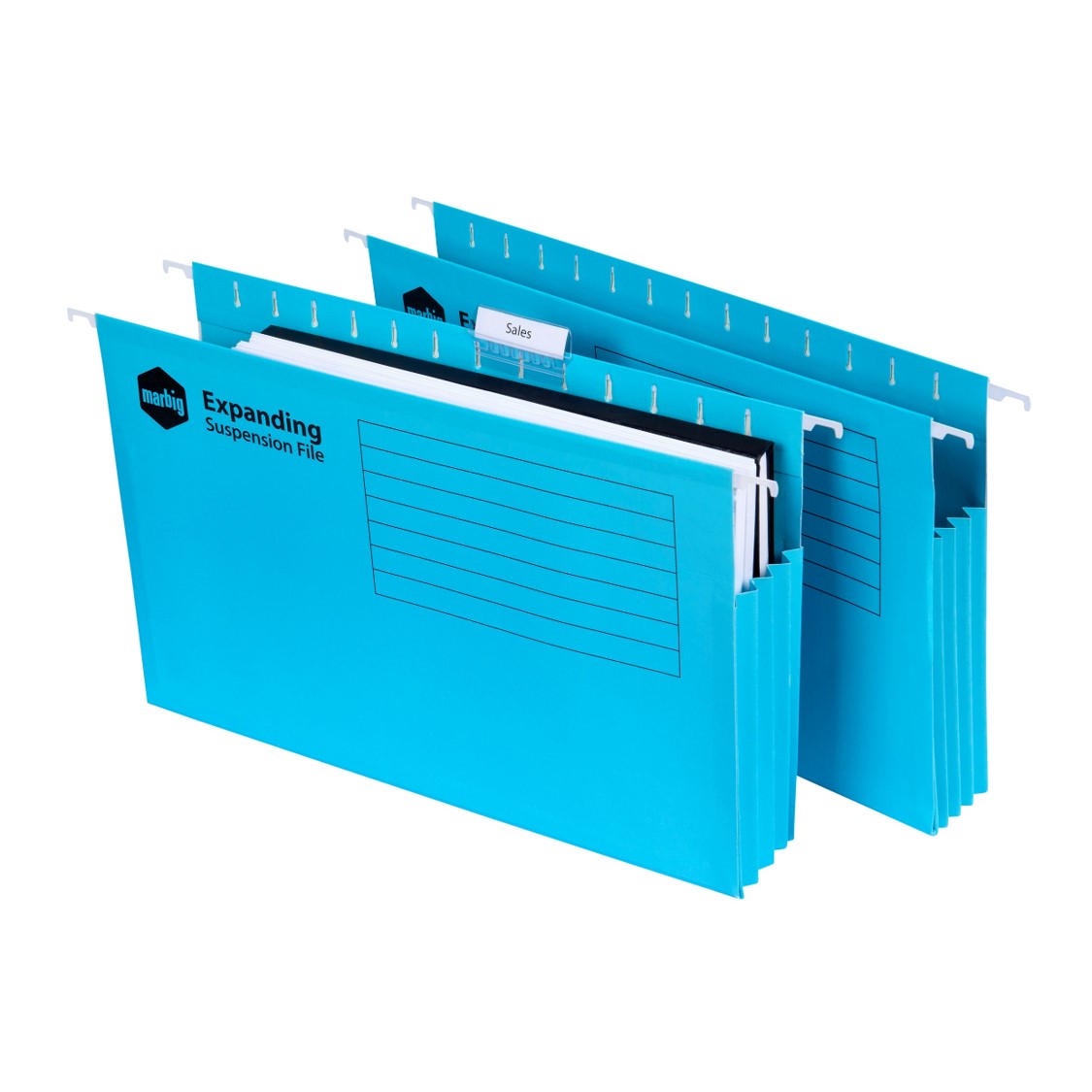 SUSPENSION FILE MARBIG EXPANDING GUSSET BLUE PK20