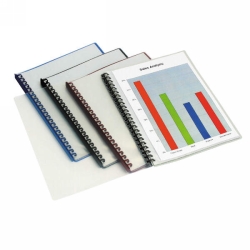 DISPLAY BOOK MARBIG A4 CLEAR FRONT BLUE BACK 20P