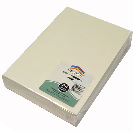 SYSTEM BOARD RAINBOW A4 200GSM WHITE PK200