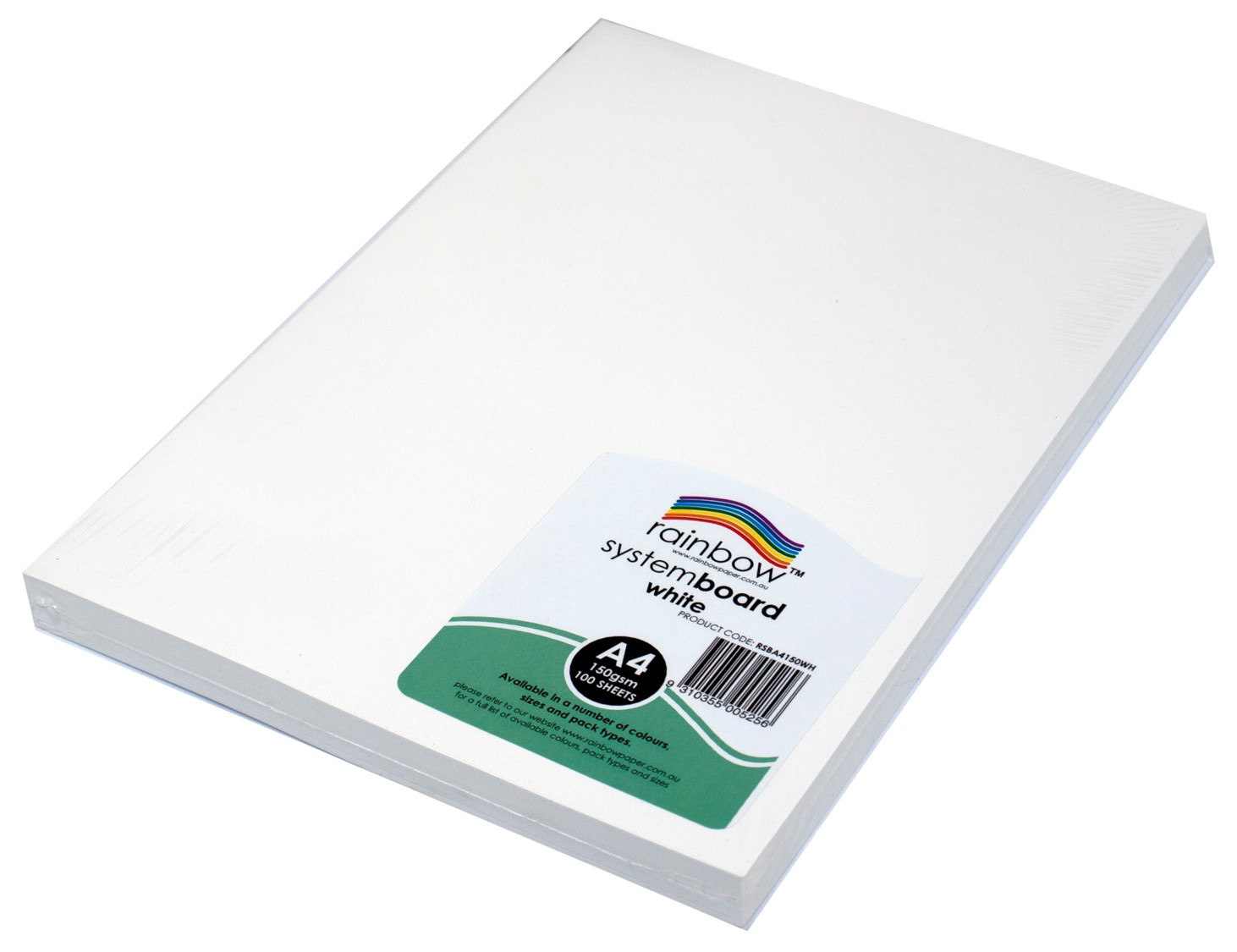 SYSTEM BOARD RAINBOW A4 150GSM WHITE PK100