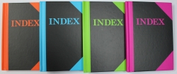 NOTEBOOK C/LAND A5 BRIGHTS INDEX 192PG ASST