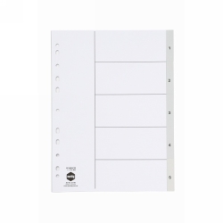 DIVIDERS MARBIG A4 PP 1-5 TAB GREY