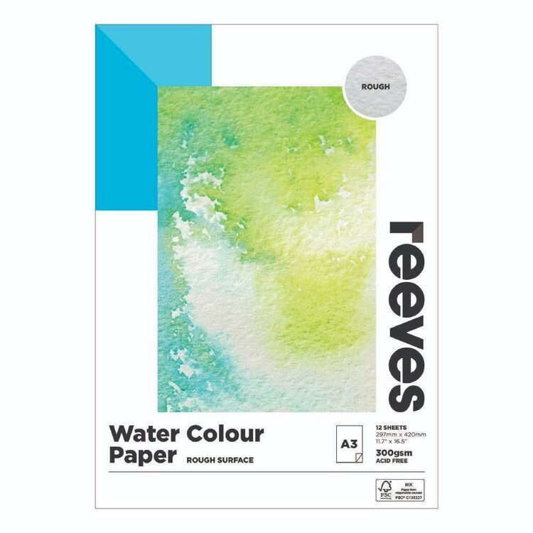 ROUGH PAPER REEVES A4 WATERCOLOUR 300GSM 12SHT