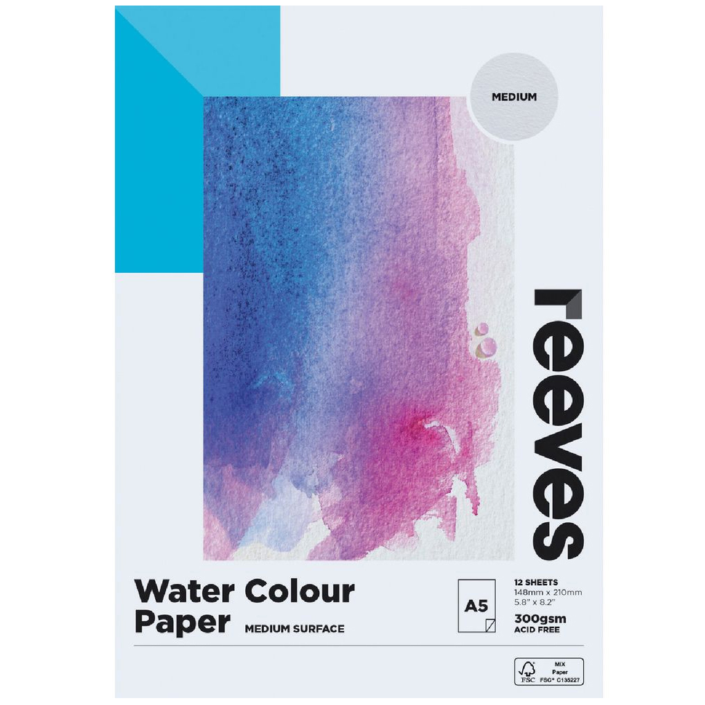ROUGH PAPER REEVES A5 WATERCOLOUR 300GSM